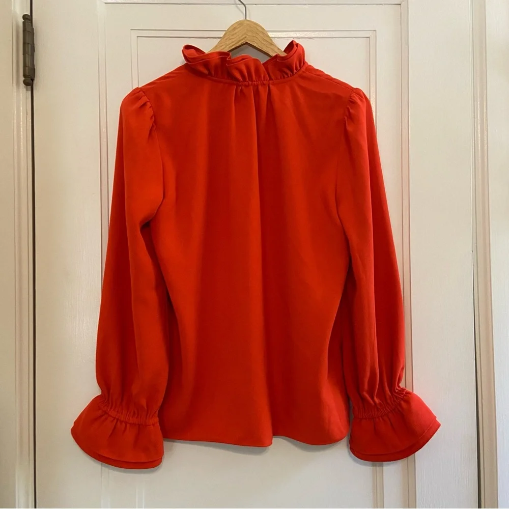 J. Crew Keyhole Ruffleneck blouse in 365 crepe